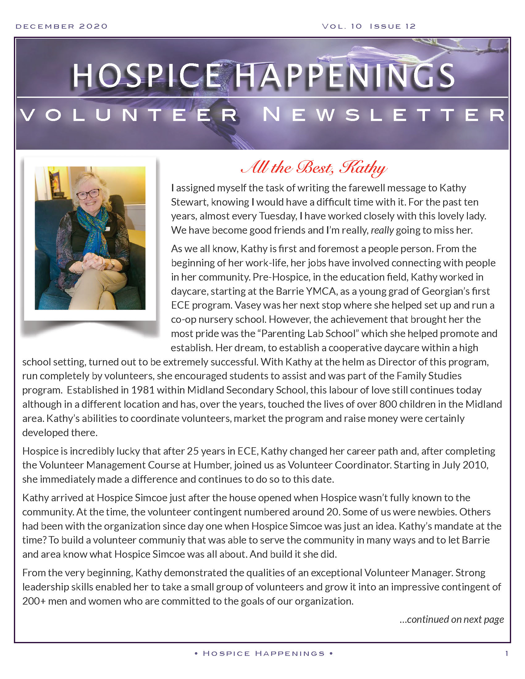 Volunteer newsletter