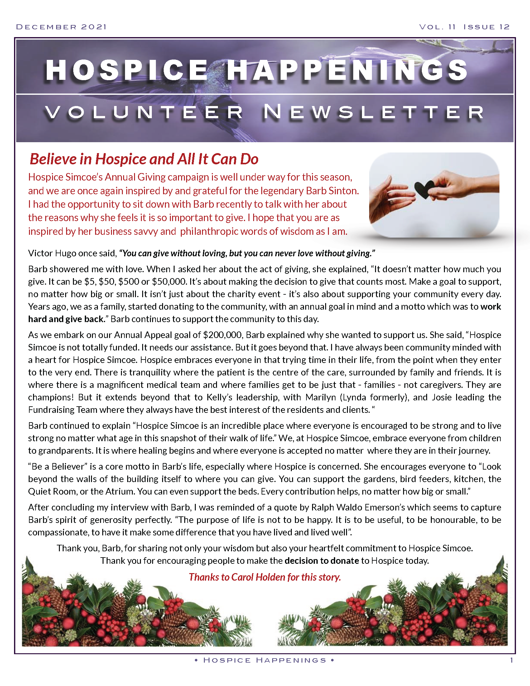 Volunteer newsletter