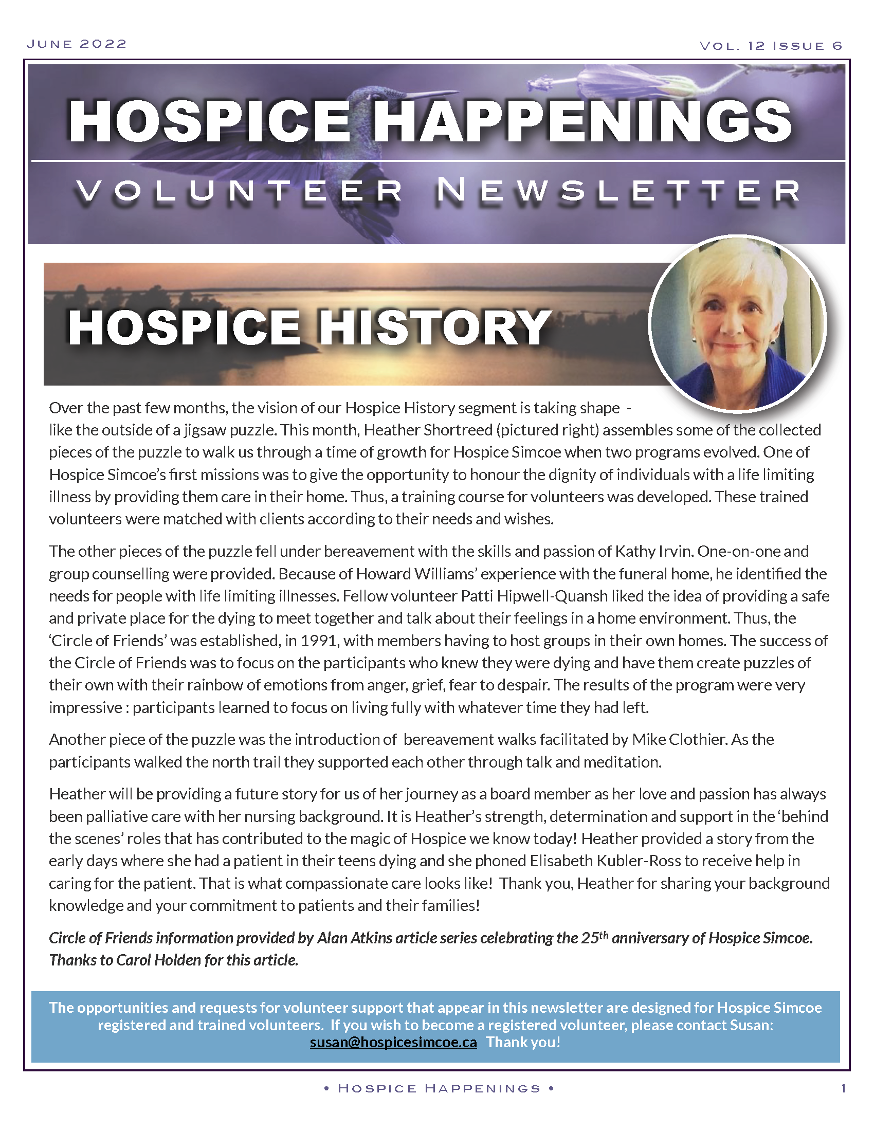 Volunteer newsletter